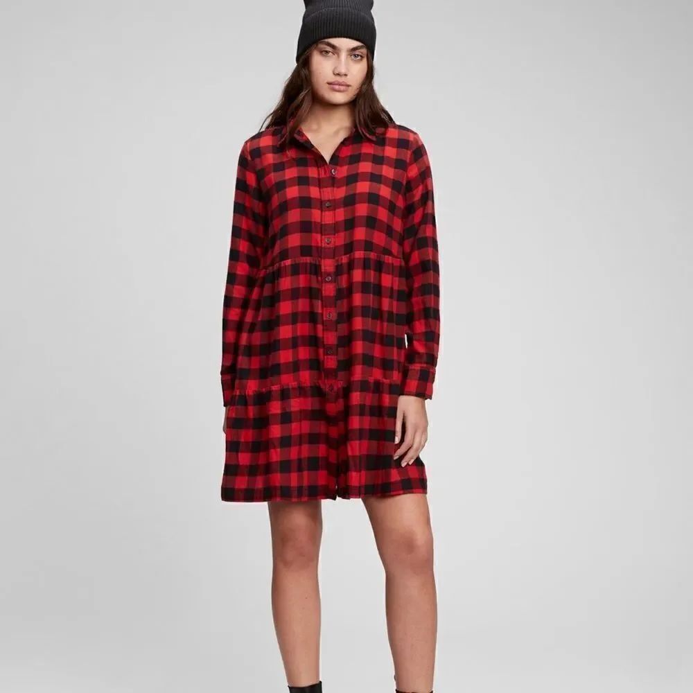 Gap Buffalo Plaid Flannel Dress